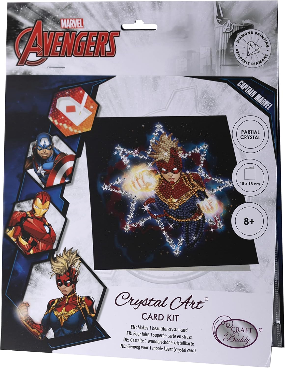 Captain Marvel 18x18cm Crystal Art Card