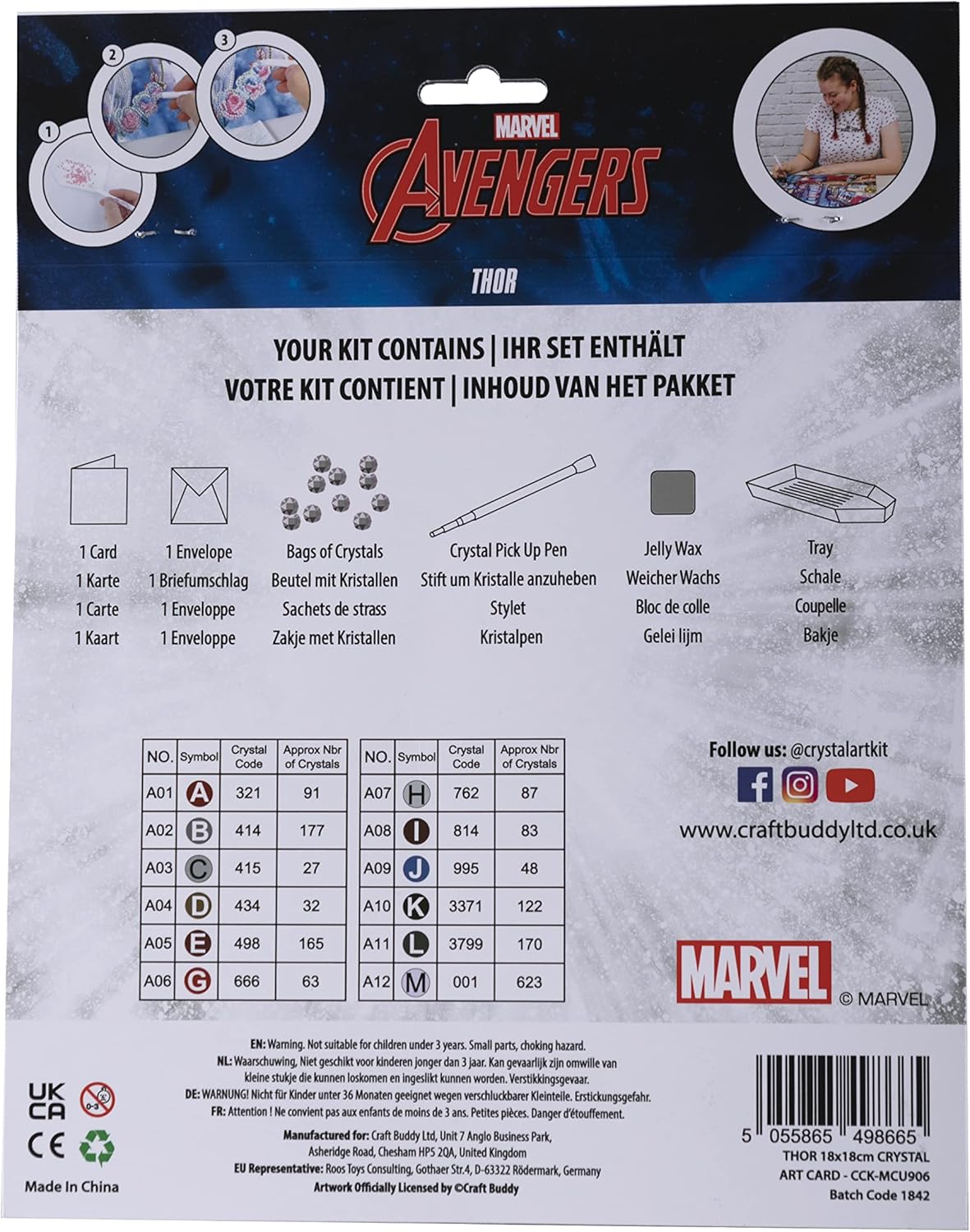 Thor 18x18cm Crystal Art Card
