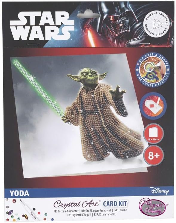 Yoda 18x18cm Crystal Art Card