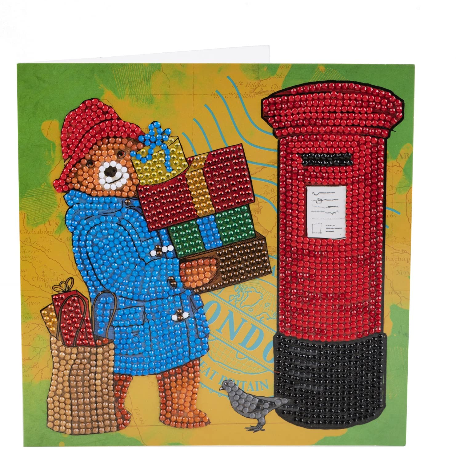 Paddington Diamond Painting/Crystal Art Kits, Bereik van Craft Buddy - Wenskaarten, Stickers, Notebooks, Foto's (18x18cm Verzendgeschenken Wenskaart Kit
