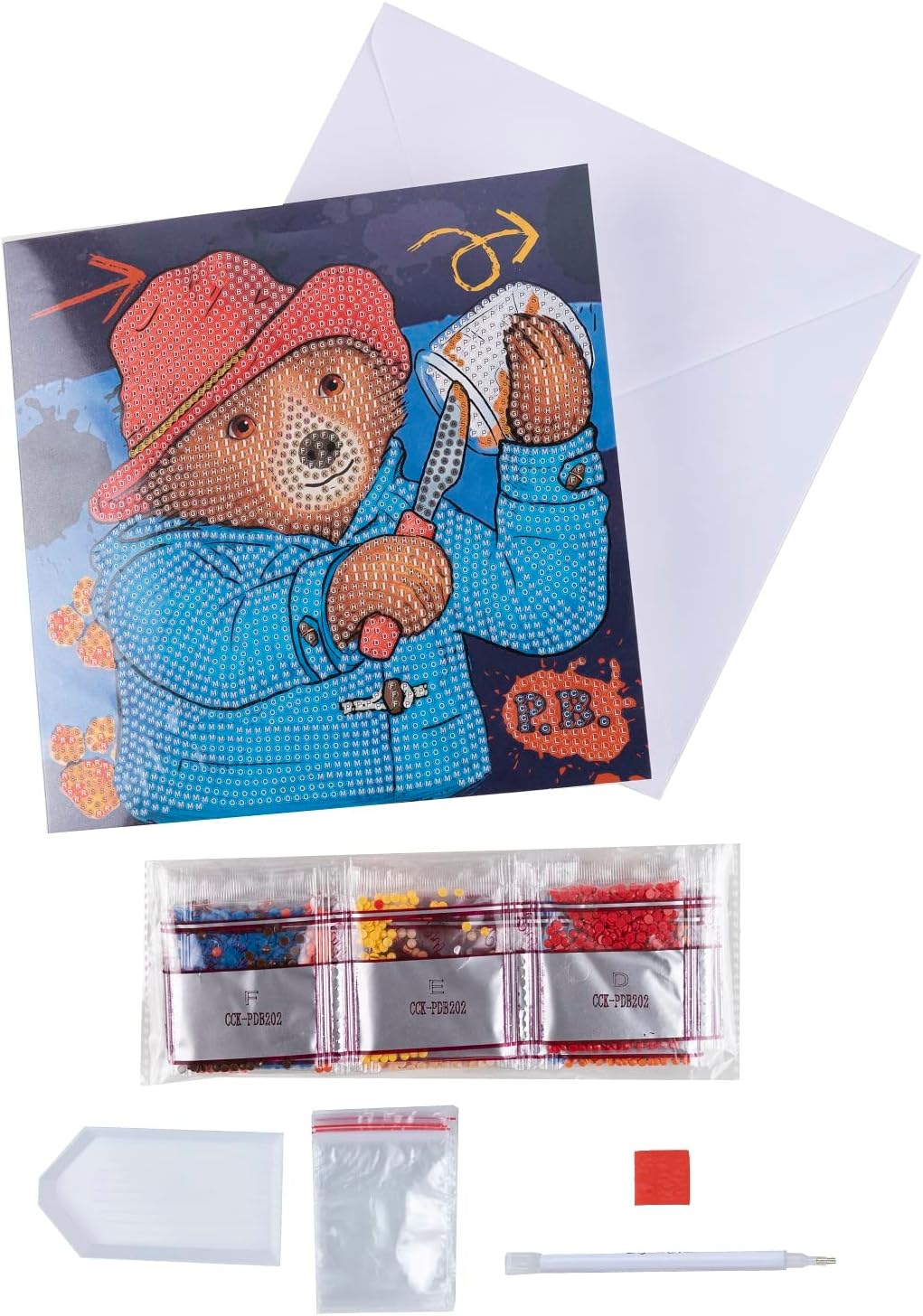 Paddington Diamond Painting/Crystal Art Kits, Bereik van Craft Buddy - Wenskaarten, Stickers, Notebooks, Foto's (18x18cm Marmelade Sandwich Wenskaart Kit