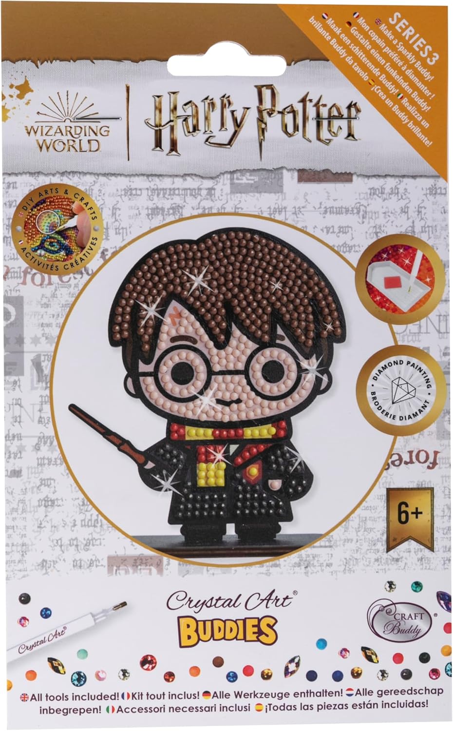 CRYSTAL ART Harry Potter Harry Potter Holzfigur zum Diamantieren und Sammeln, Komplettset