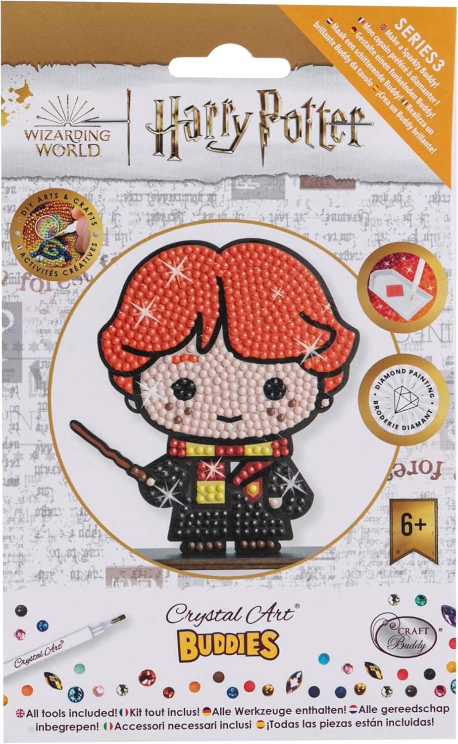 CRYSTAL ART Komplettes Set Holzfigur zum Diamant und Sammeln - Harry Potter - Ron Weasley