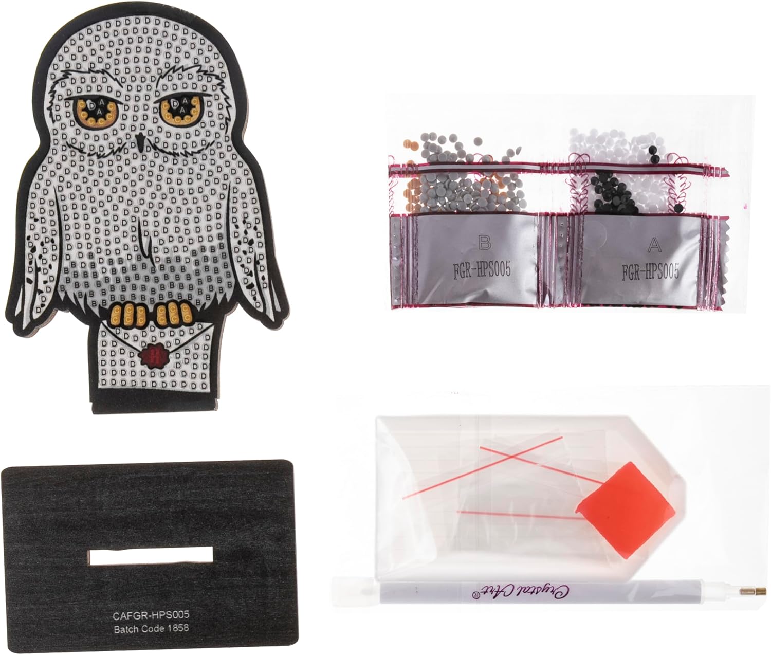 CRYSTAL ART - Set mit Diamant-Figuren – Manuelle Aktivität zum Basteln und Spaß – Erwachsene und Kinder – glitzernde Dekoration in verschiedenen Farben – Harry Potter – Hedwig