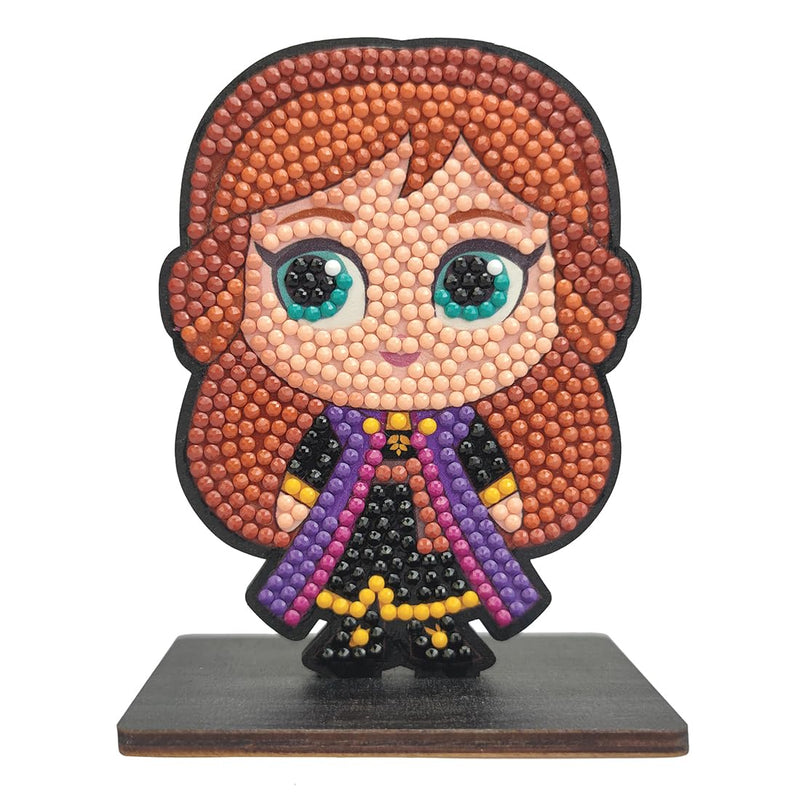 CRYSTAL ART - Set mit Diamant-Figuren – Manuelle Aktivität zum Basteln und Spaß – Erwachsene und Kinder – glitzernde Dekoration in verschiedenen Farben – Disney Die Eiskönigin – Anna