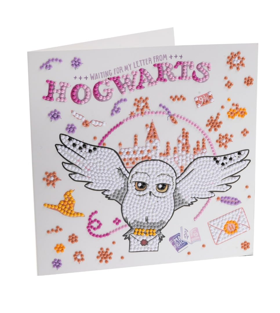 Hogwarts & Hedwig 18x18cm Crystal Art Card