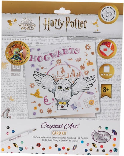 Hogwarts & Hedwig 18x18cm Crystal Art Card