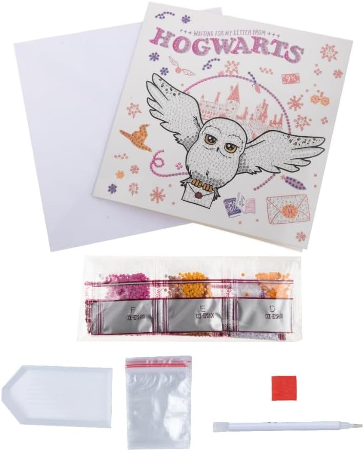 Hogwarts & Hedwig 18x18cm Crystal Art Card