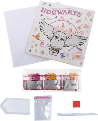 Hogwarts & Hedwig 18x18cm Crystal Art Card