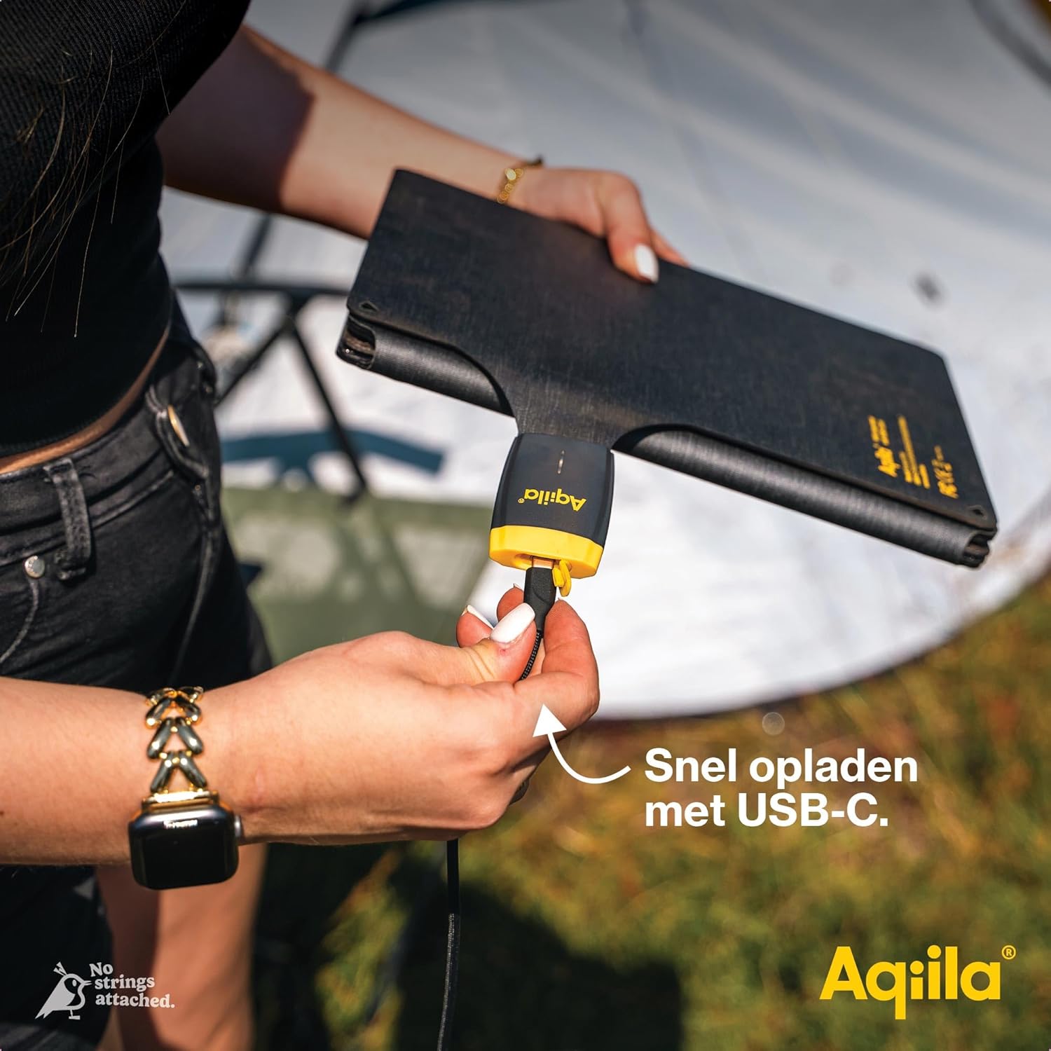 Aqiila - Sunbird P56 - Foldable Solar Charger With Usb-C Port