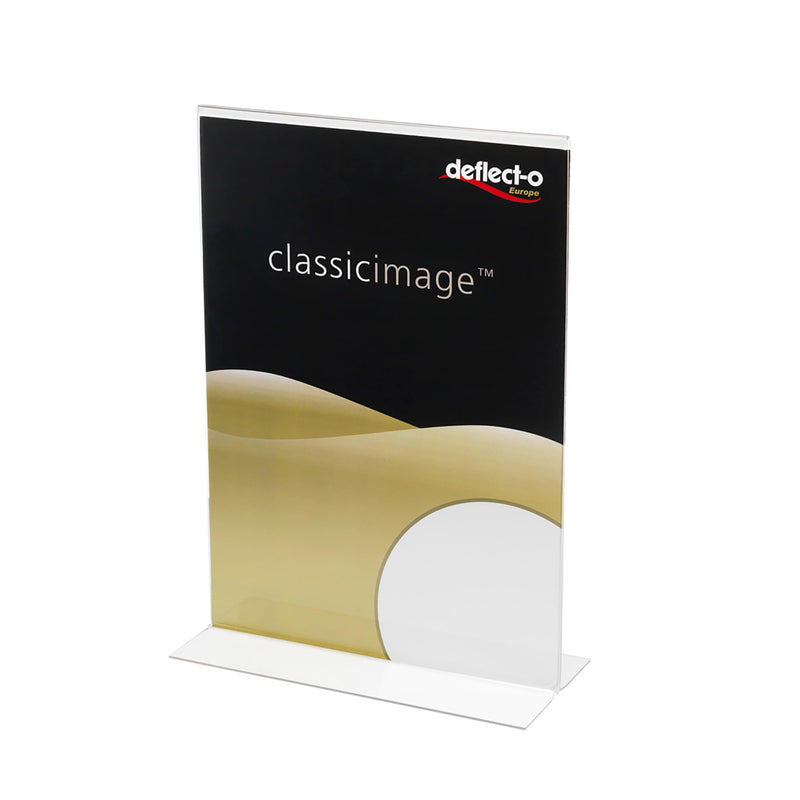 Deflecto A5 Portrait Stand Up Sign Holder, Stall Display Stand, Menu Stand, Leaflet Display Stand, Document Holder, Menu Holders for Tables