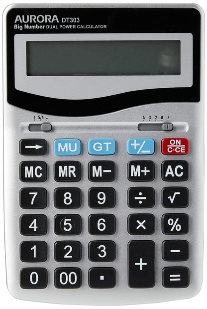 Aurora DT303 Desktop Calculator with Large Display and Keys