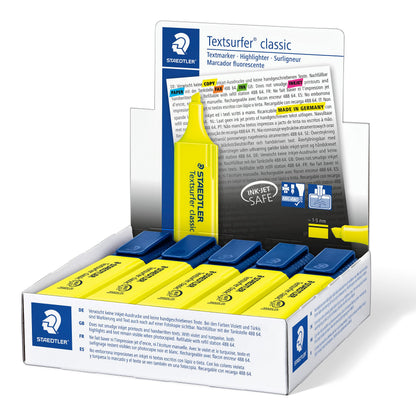 STAEDTLER 364-1 Textsurfer Classic Highlighter - Yellow (Box of 10