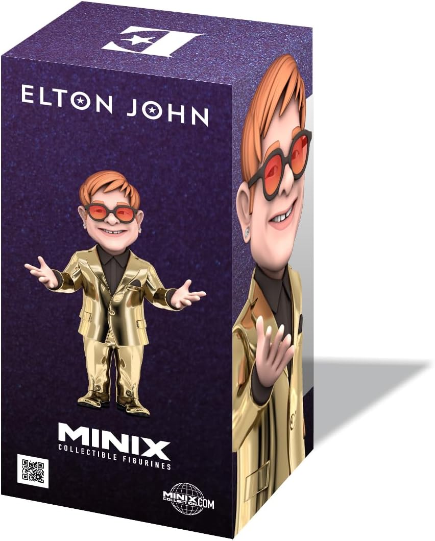 MINIX Bandai - Statuetta da collezione Elton John V2, collezione per esposizione, idea regalo, giocattoli per bambini e adulti, fan di musica (MN20461