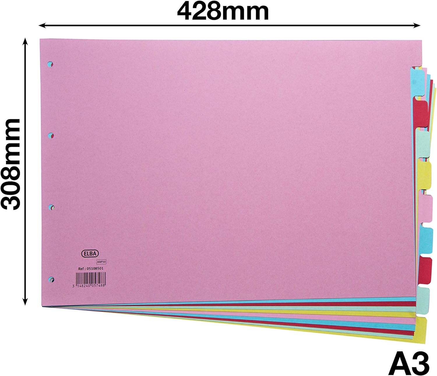 Elba A3 10 Part Dividers - Multi-Colour