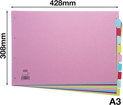 Elba A3 10 Part Dividers - Multi-Colour