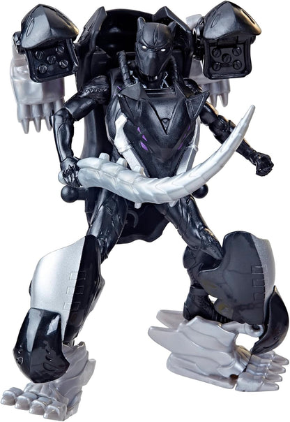 Marvel Mech Strike Mechasaurs, 4-Inch Black Panther with Sabre Claw Mechasaur Action Figures, Super Hero Toys for Kids Ages 4 and Up