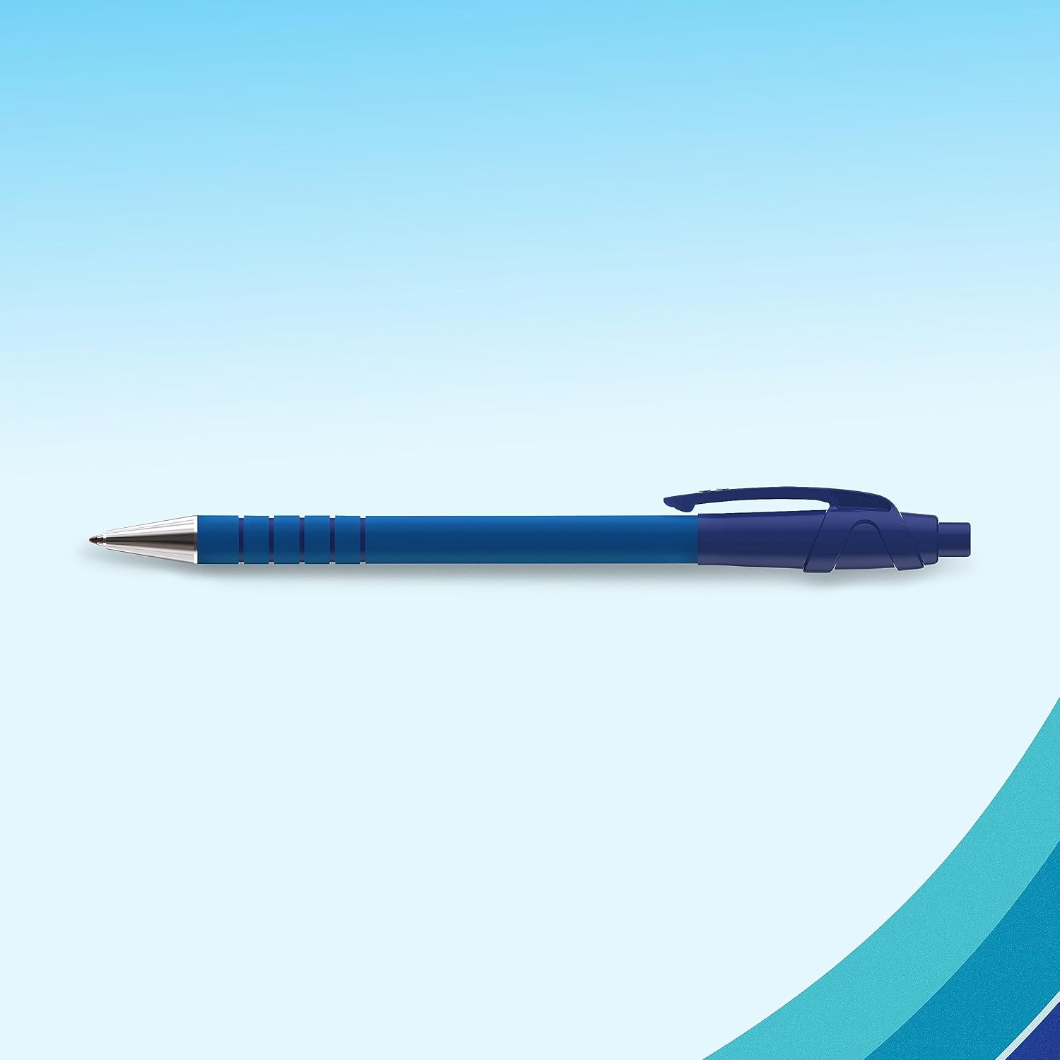 Paper Mate Flexgrip Ultra Retractable Ballpoint Pens | Medium Point (1.0mm) | Blue | 12 Count