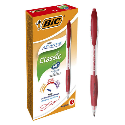 BIC Atlantis Clic Ball Pen 1.0mm Box of 12