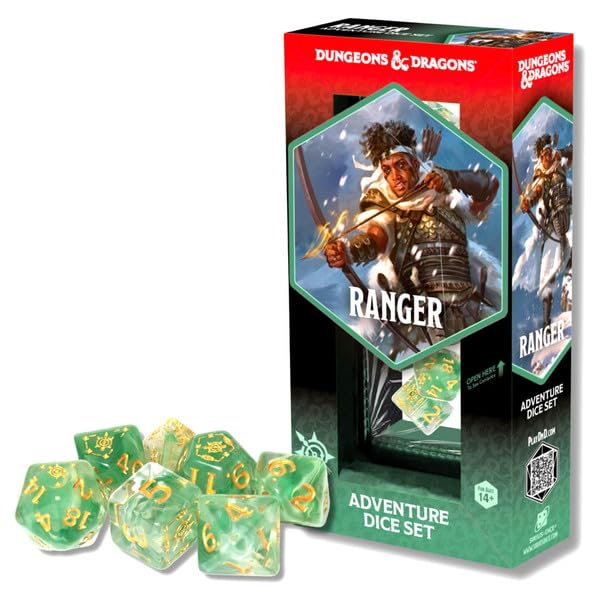 Sirius Dice SDZ200223 Ranger Adventure Dice White & Green