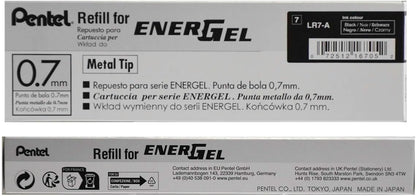 Refill Ink for BL57/BL77 EnerGel Liquid Gel Pen, Box of 12, 0.7mm, Metal Tip, Black Ink (LR7-A-12