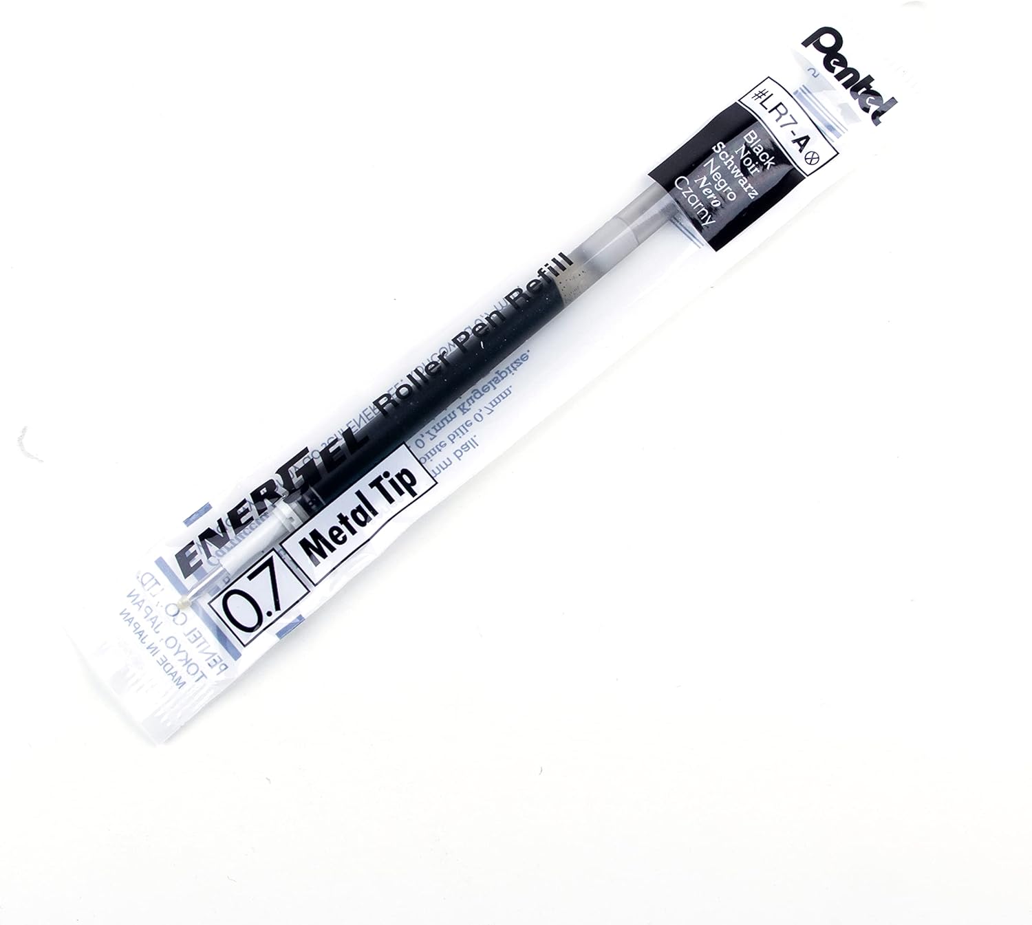 Refill Ink for BL57/BL77 EnerGel Liquid Gel Pen, Box of 12, 0.7mm, Metal Tip, Black Ink (LR7-A-12