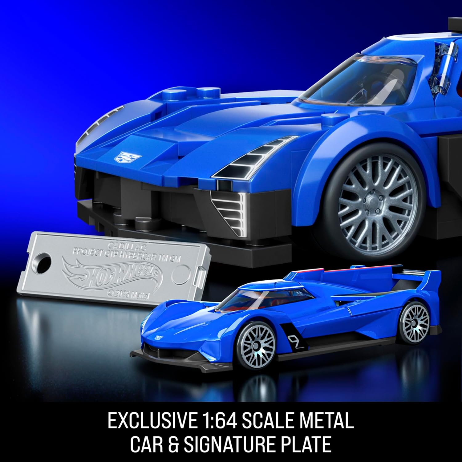 Mattel Brick Shop Hot Wheels Cadillac Project GTP Hypercar , 236 piezas, detalles realistas y pegatinas para personalizarlo, para adultos coleccionistas y niños y niñas a partir de 10 años, JFR89