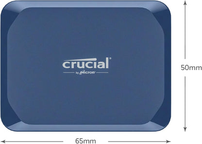 Crucial X10 1TB External Portable SSD Drive - Up to 2100MB/s, USB-C 3.2 Gen2, IP65 Water and Dust Resistant, External Solid State Drive, Matte Blue