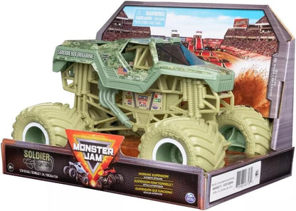 Monster Jam Series 23 Oversized Official Soldier Fortune Monster Truck, Collector Die-Cast Vehicle, 1:24 Scale, Kids Toys for Boys Ages 3 and up