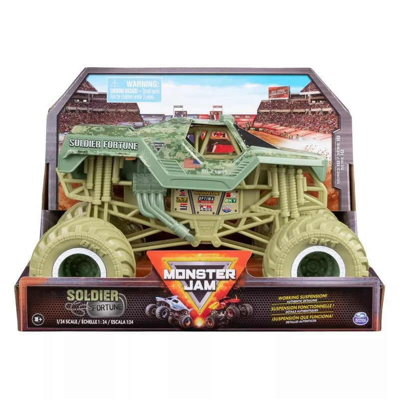 Monster Jam Series 23 Oversized Official Soldier Fortune Monster Truck, Collector Die-Cast Vehicle, 1:24 Scale, Kids Toys for Boys Ages 3 and up