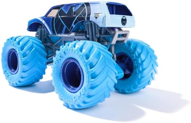 Monster Jam Marvel Series 3 Shield Truck Monster Truck, 1:64 Scale, Die-Cast Vehicle with Blue Tires, Spin Master Collectible