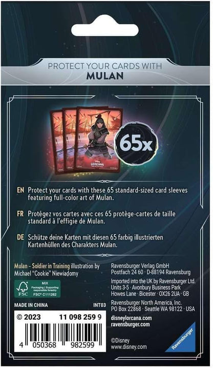 Disney Lorcana Trading Card Game: Rise of The Flood Shapes - Mulan Card Sleeves