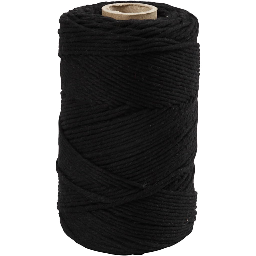 Creativ Company - Macrame Koord Zwart 198m