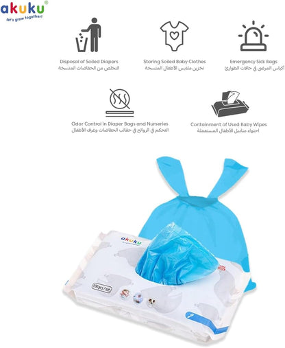 Akuku - Scented Disposable Diaper Bags - 100 Pc