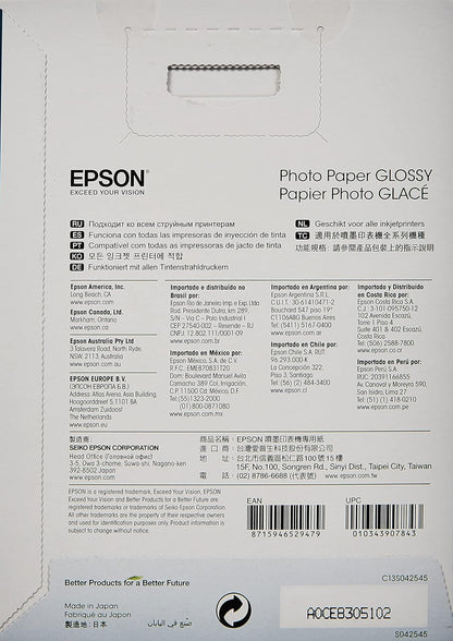 Epson C13S042545 13 x 18 cm Glossy Photo Paper (Pack of 50),White