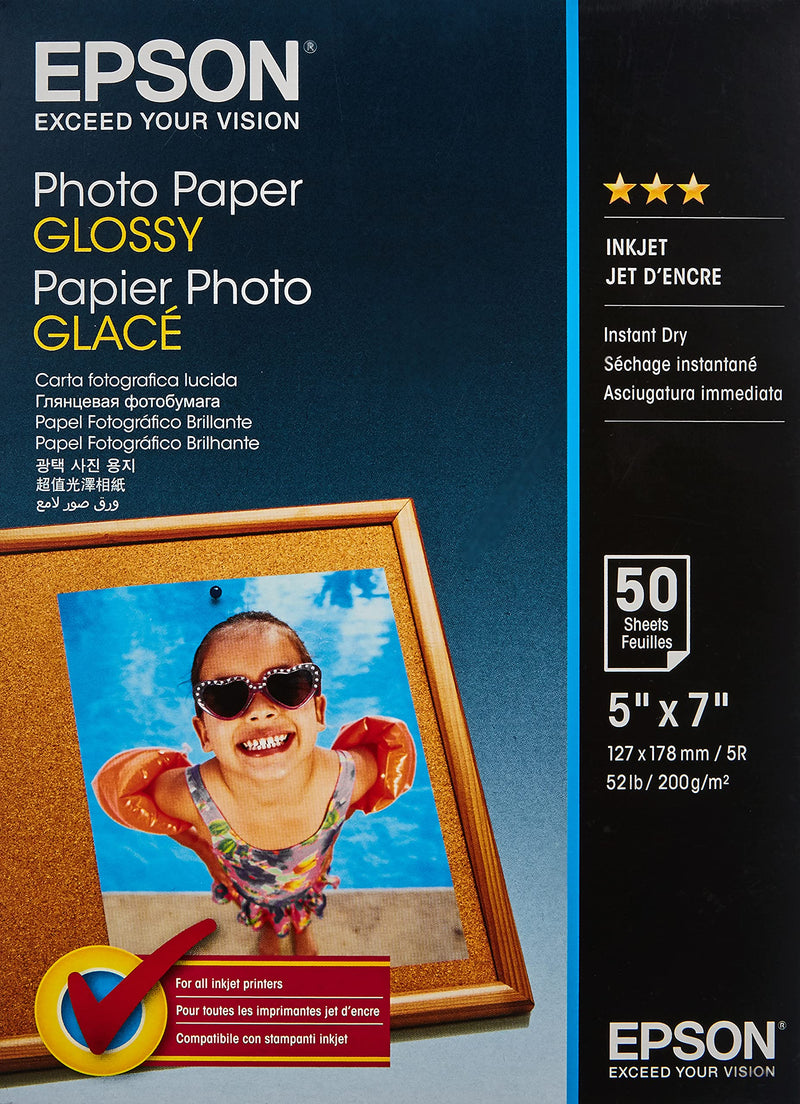 Epson C13S042545 13 x 18 cm Glossy Photo Paper (Pack of 50),White