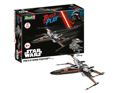 Revell 06564 Build & Play: Star Wars Poe's X-Wing Fighter - With Authentic Sounds - 1:78 Scale Unbuilt Pre-coloured Click-Together Toy - 18 Parts - From 6 Years+