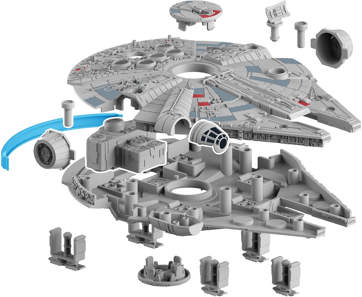 Revell 06566 Build & Play: Star Wars Millennium Falcon - With Authentic Lights & Sounds - 1:164 Scale Unbuilt Pre-coloured Click-Together Toy - 18 Parts - From 6 Years+