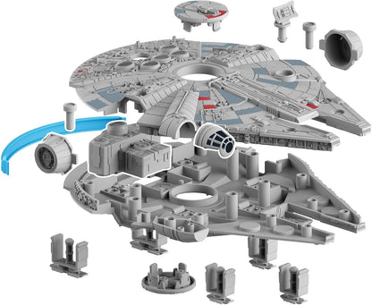 Revell 06566 Build & Play: Star Wars Millennium Falcon - With Authentic Lights & Sounds - 1:164 Scale Unbuilt Pre-coloured Click-Together Toy - 18 Parts - From 6 Years+