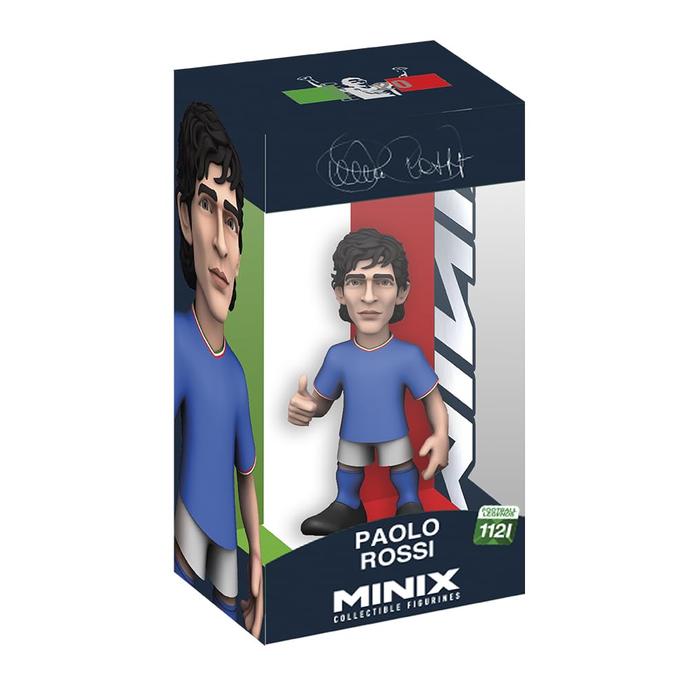 MINIX - Football Legends #112I - Italia - Paolo Rossi - Statuetta da collezione, 12 cm