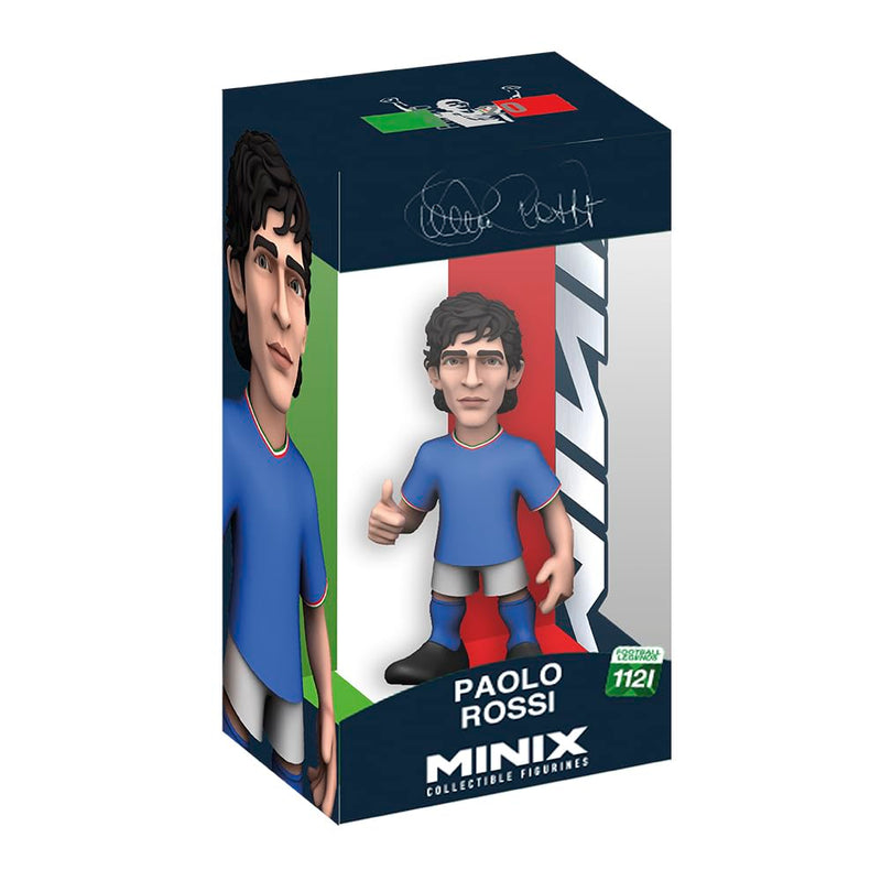MINIX - Football Legends #112I - Italia - Paolo Rossi - Statuetta da collezione, 12 cm