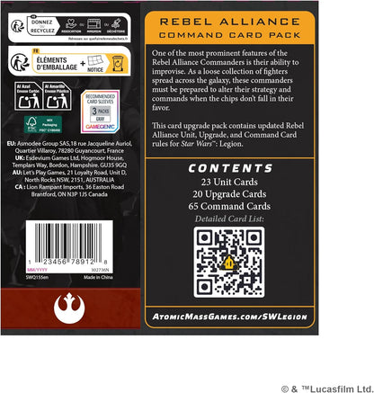 Asmodee | Star Wars: Legion - Rebel Alliance Command Card Pack | Board Game | Ages 14+ | 2 Players | 90+ Minutes Playing Time