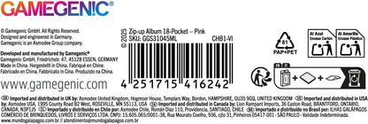 Gamegenic | Zip-Up Album 18-Pocket - Pink | Trading Card Game Accessory
