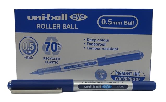 Uni-Ball Rollerball Liquid Ink Eye Micro UB-150E Blue 0.5mm Box 12 pcs