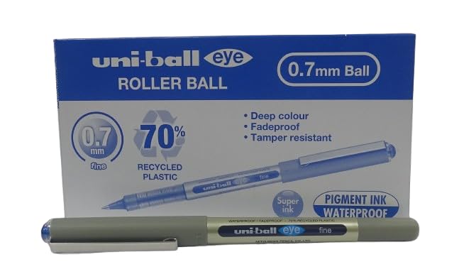 Uni-ball Liquid Ink Rollerball Eye Fine UB-157E Blue 0.7mm Box 12 pcs