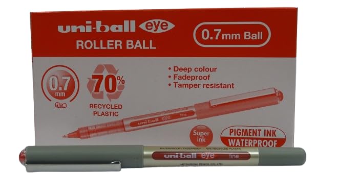 Uni-Ball Liquid Ink Rollerball Eye Fine UB-157E Red 0.7mm Box 12 pcs
