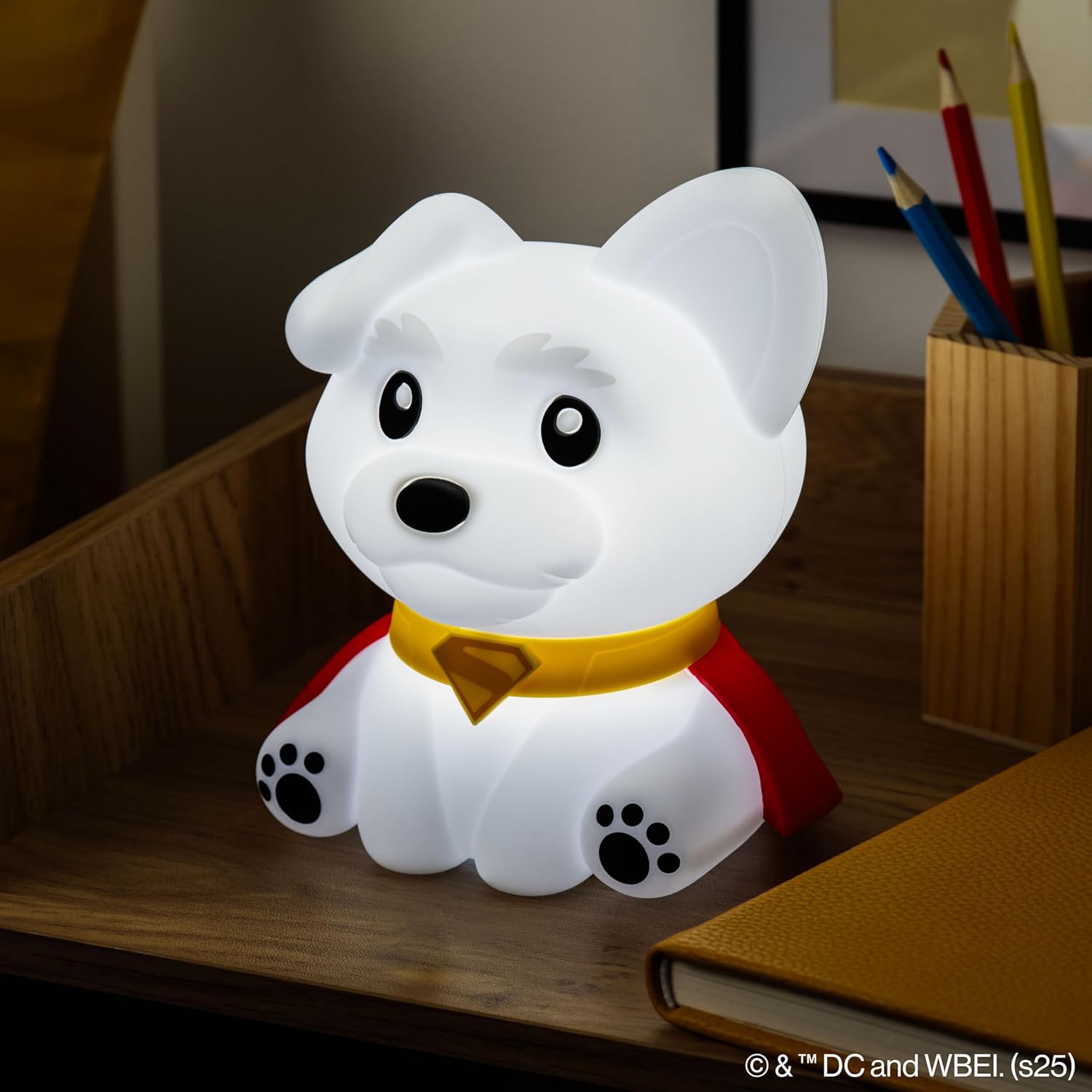 Paladone Superman Krypto The Superdog SquishyGlo Silicone Light, Officially Licensed DC Comics Lamp for Kids, Teens & Adults, Cordless & Rechargeable Bedroom Décor, Collectible Superhero Merchandise