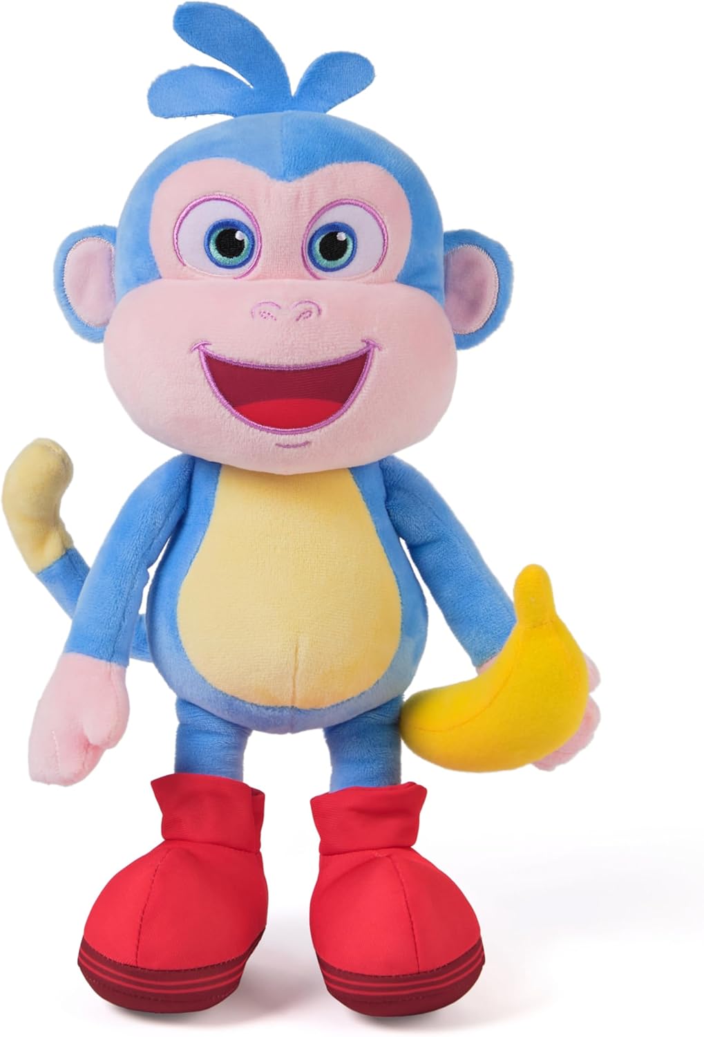 DORA Nickelodeon Official Bananas for Boots Stuffed Animal, Educational Toys, Interactive Plush Toys, Stuffed Monkey for Age 3 and Up, 33 cm, Blue