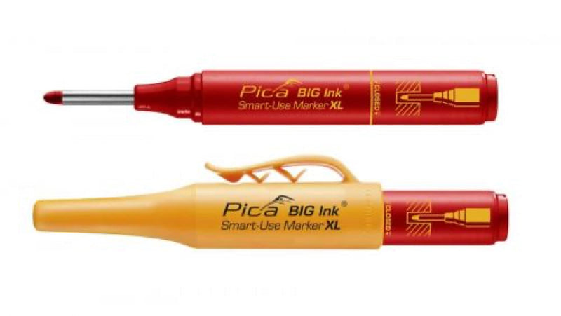 PICA BIG Red Marker - Pica BIG INK SB - Stainless Steel Handle