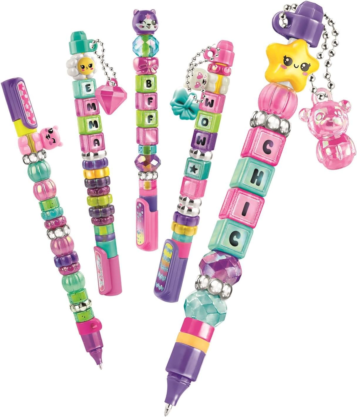 Clementoni The Message Pens – Customise Colourful Pens with Beads, Stickers and Letters for Kids 6+